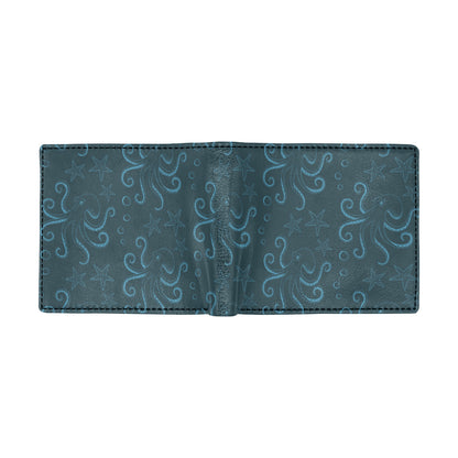 Octopus Pattern Print Design A05 Men's ID Card Wallet