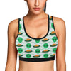 Alien UFO Pattern Print Design 04 Sports Bra