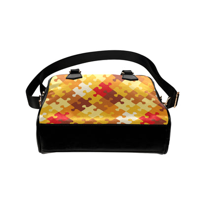Puzzle Pattern Print Design A01 Shoulder Handbag