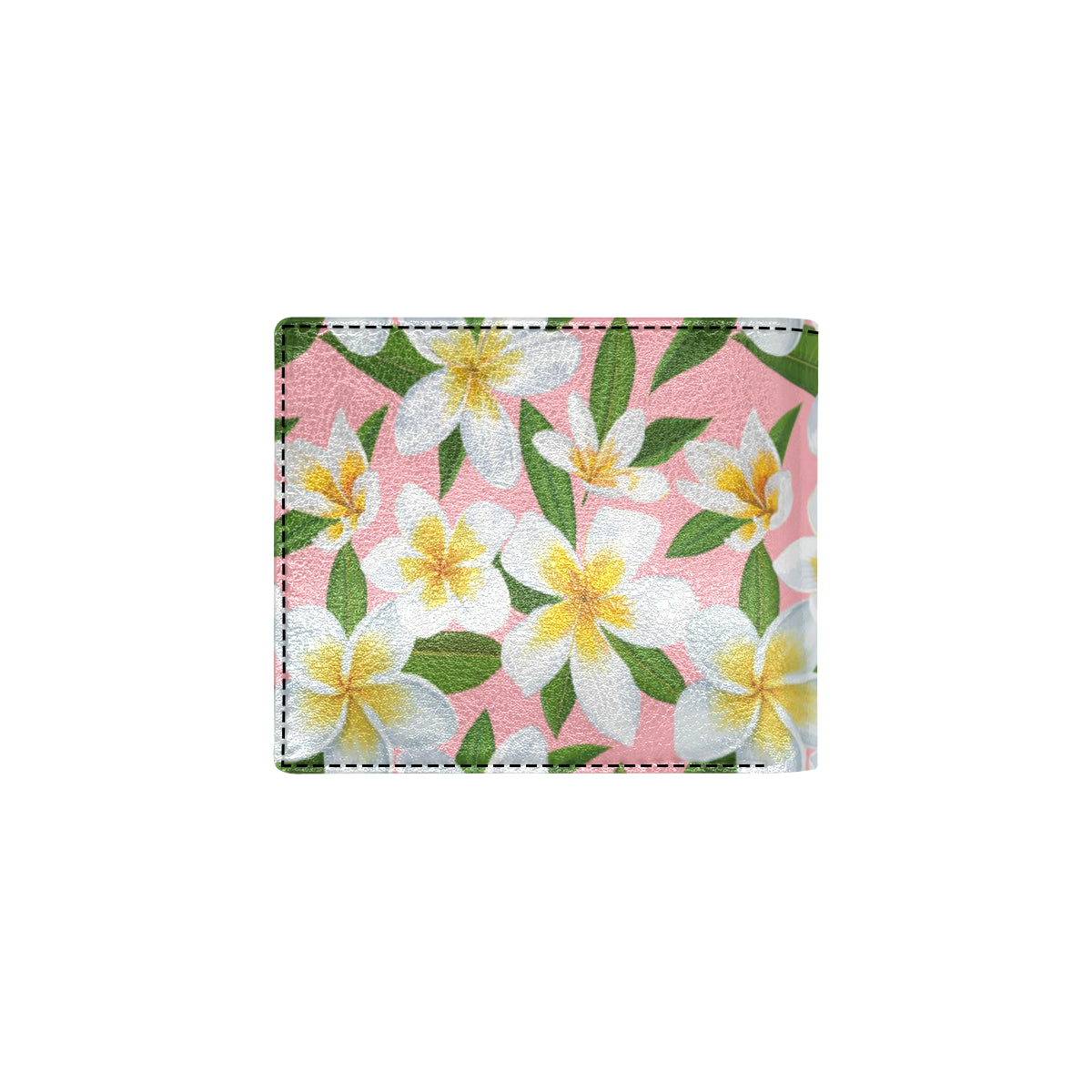 White Plumeria Pattern Print Design PM011 Men's ID Card Wallet