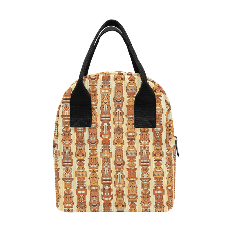 Tiki Orange Vertical Pattern Insulated Lunch Bag