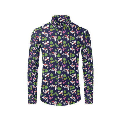 Koi Carp Pattern Design Themed Print Men's Long Sleeve Shirt