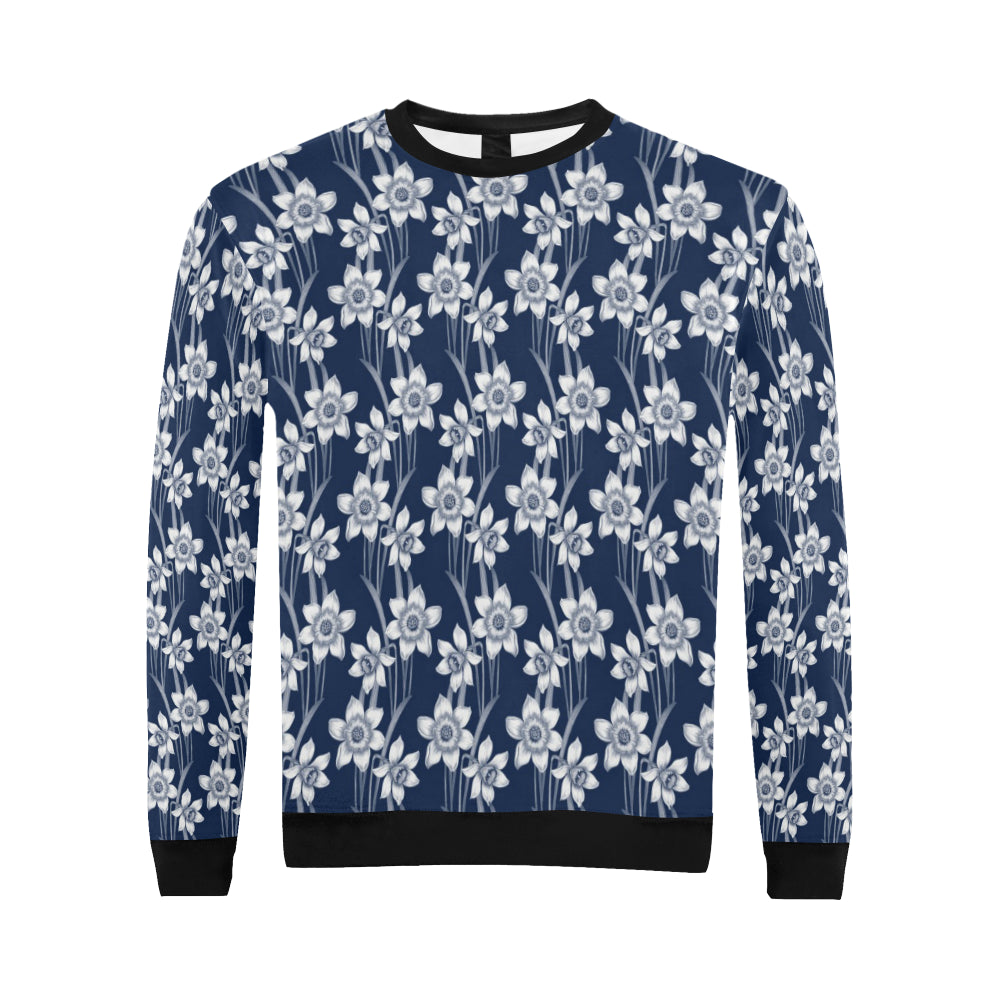 Daffodils Pattern Print Design DF09 Men Long Sleeve Sweatshirt
