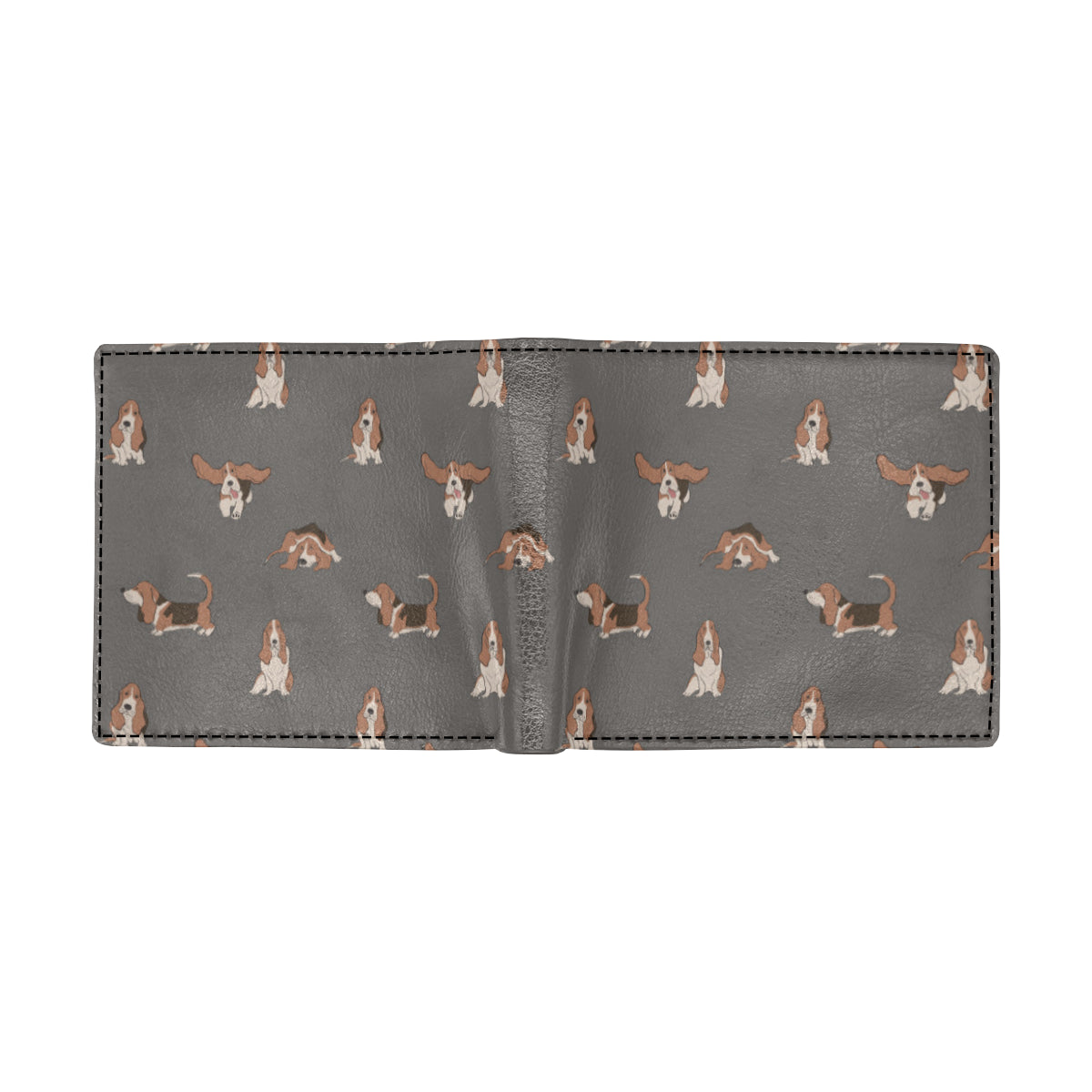 Basset Hound Pattern Print Design 03 Men's ID Card Wallet