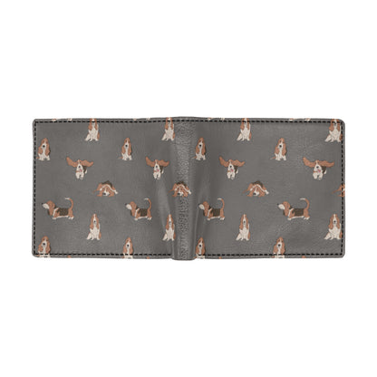 Basset Hound Pattern Print Design 03 Men's ID Card Wallet
