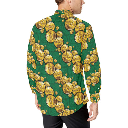 Bitcoin Pattern Print Design DO02 Men's Long Sleeve Shirt