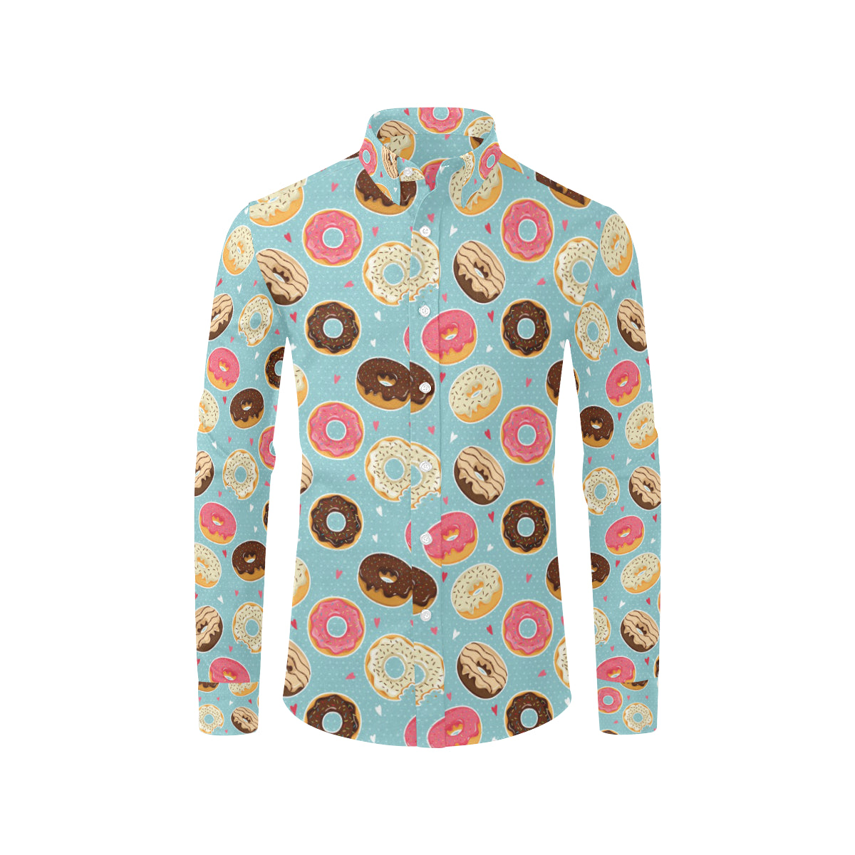 Donut Pattern Print Design DN04 Men's Long Sleeve Shirt