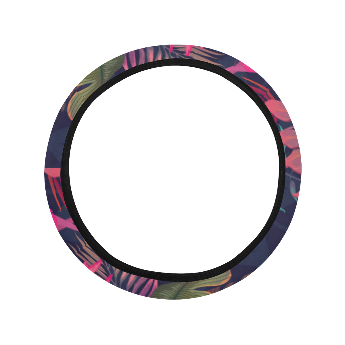 Flamingo Tropical Pattern Steering Wheel Cover with Elastic Edge