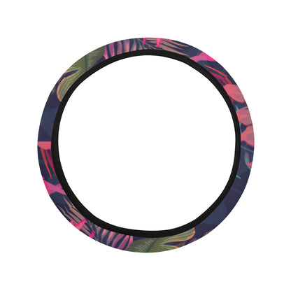Flamingo Tropical Pattern Steering Wheel Cover with Elastic Edge