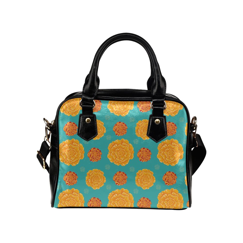 Marigold Pattern Print Design 02 Shoulder Handbag
