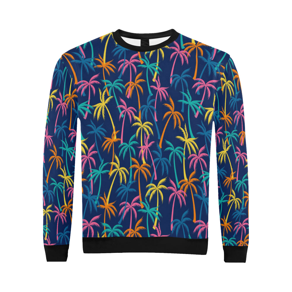 Palm Tree Pattern Print Design PT013 Men Long Sleeve Sweatshirt