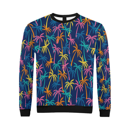 Palm Tree Pattern Print Design PT013 Men Long Sleeve Sweatshirt