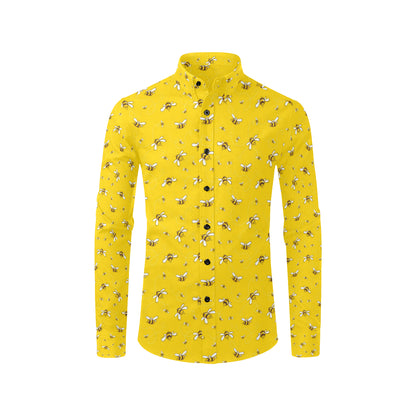 Bee Pattern Print Design 05 Men's Long Sleeve Shirt