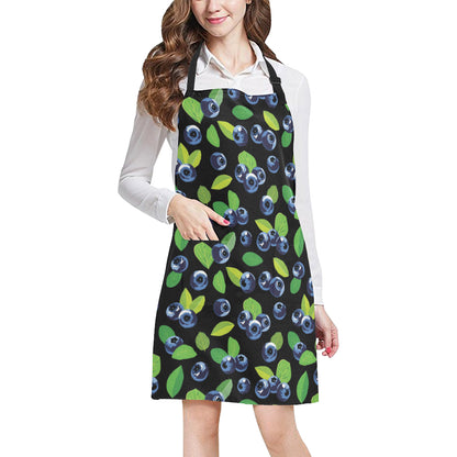 Blueberry Pattern Print Design BB03 Apron with Pocket