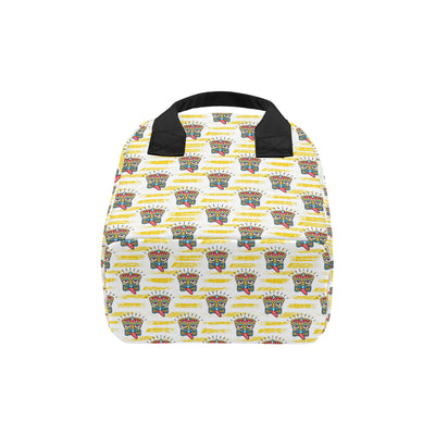 Tiki Smile Mask Print Pattern Insulated Lunch Bag