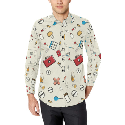 Nurse Pattern Print Design A04 Men's Long Sleeve Shirt