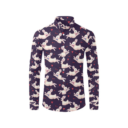 Rabbit Pattern Print Design RB016 Men's Long Sleeve Shirt