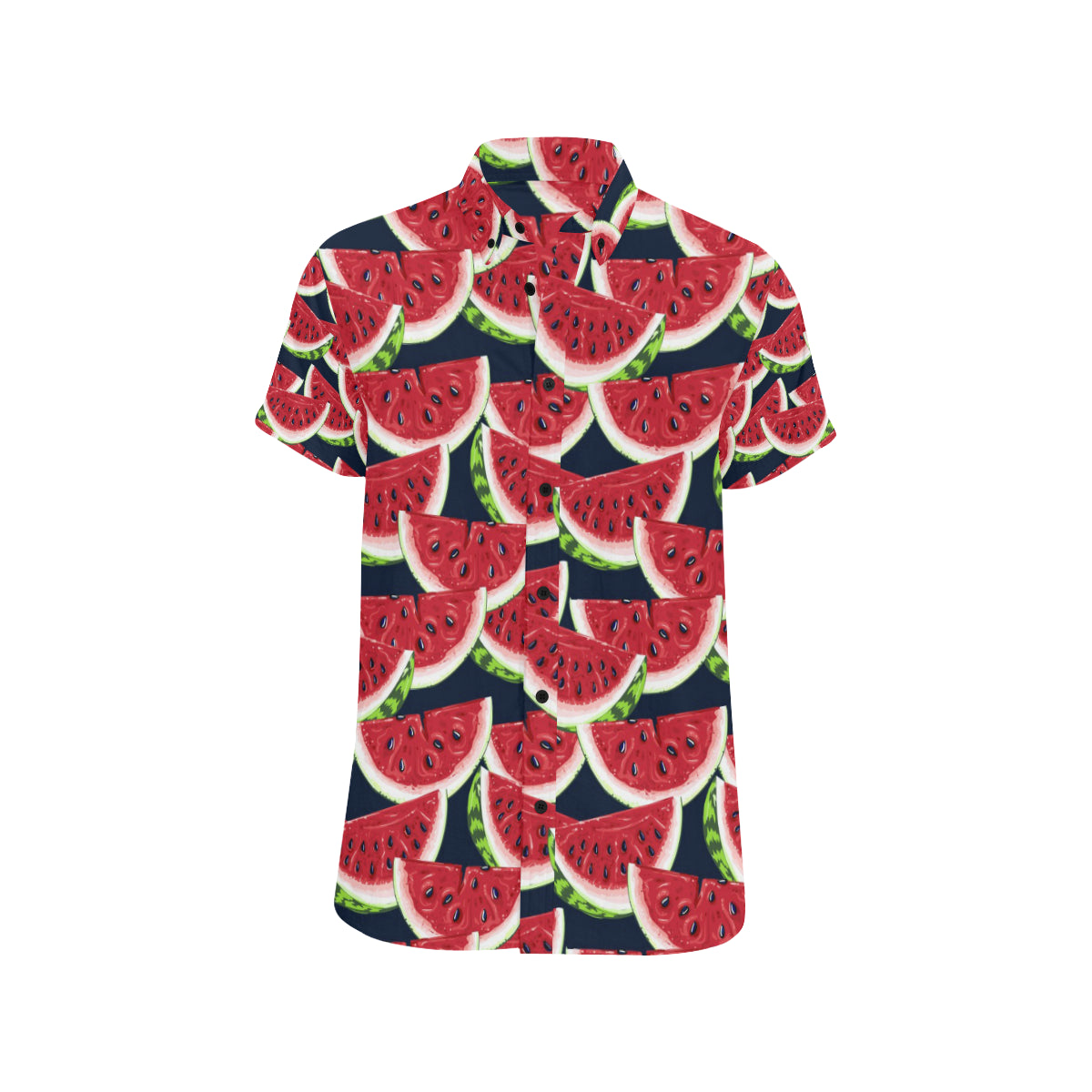 Watermelon Pattern Print Design WM011 Men's Short Sleeve Button Up Shirt