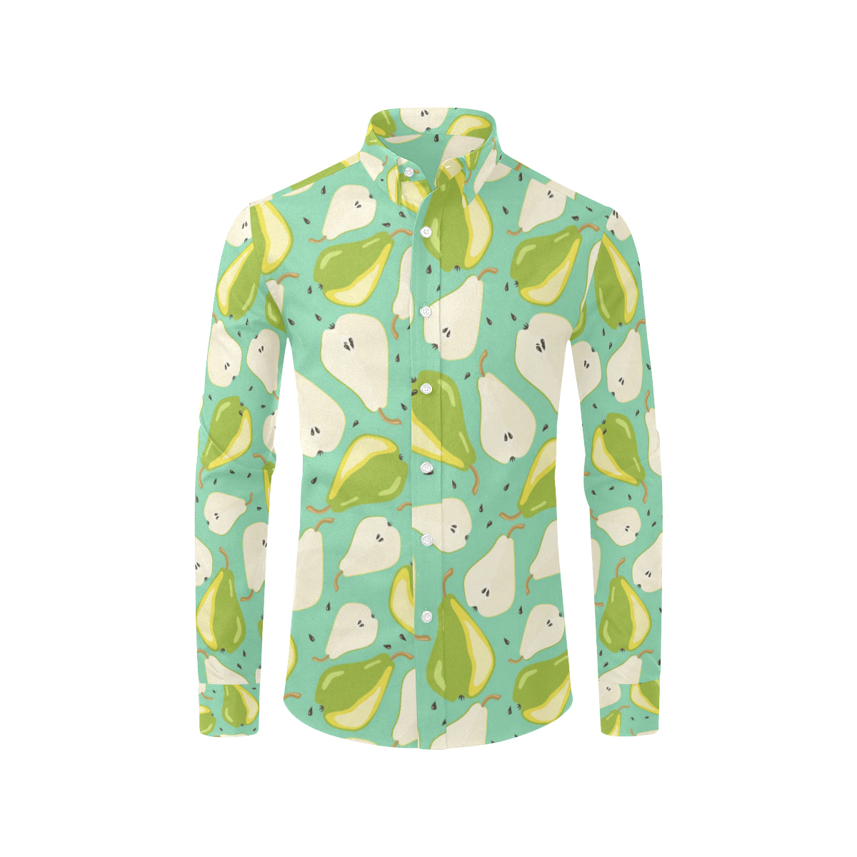 Pear Pattern Print Design PE04 Men's Long Sleeve Shirt