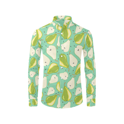 Pear Pattern Print Design PE04 Men's Long Sleeve Shirt