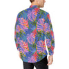 Tropical Flower Pattern Print Design TF025 Men's Long Sleeve Shirt