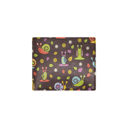 Snail Pattern Print Design 01 Men's ID Card Wallet