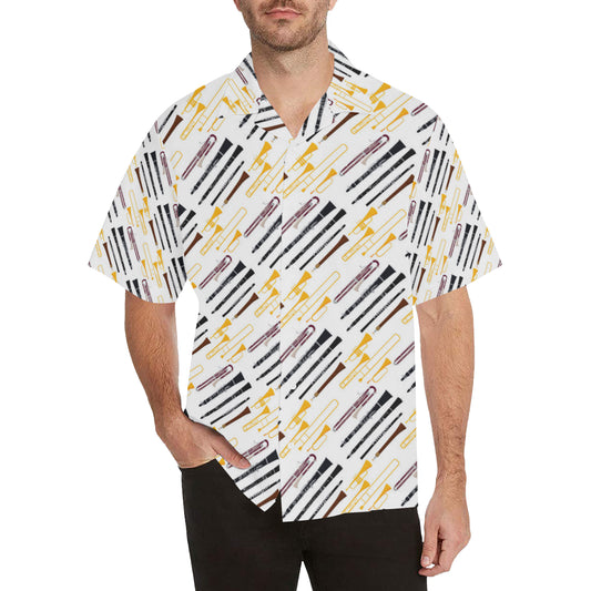 Clarinet Pattern Print Design 01 Men's Hawaiian Shirt
