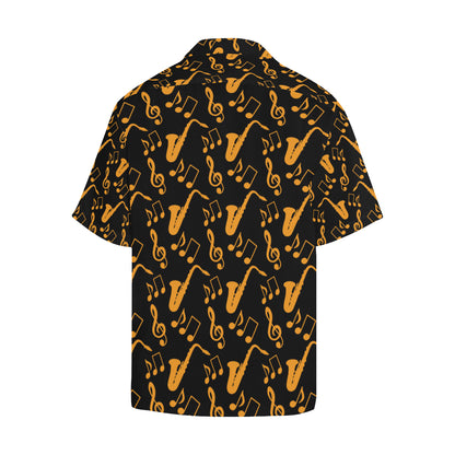 Saxophone Pattern Print Design 02 Men's Hawaiian Shirt