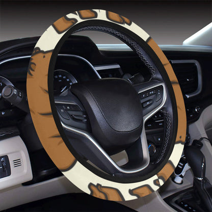 Bear Pattern Print Design BE05 Steering Wheel Cover with Elastic Edge
