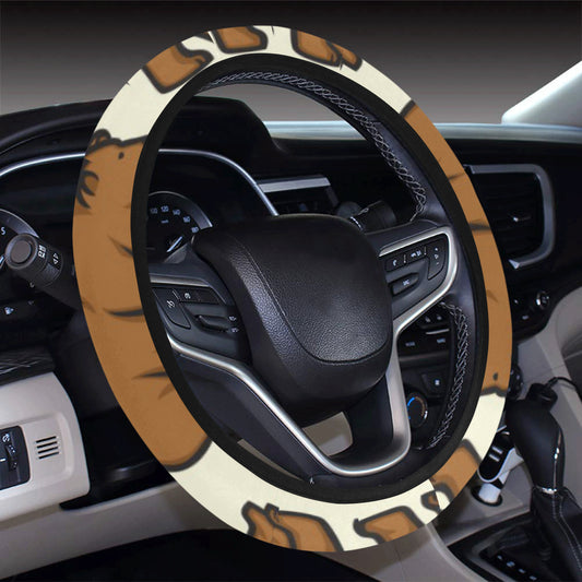 Bear Pattern Print Design BE05 Steering Wheel Cover with Elastic Edge