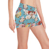 Summer Floral Pattern Print Design SF05 Yoga Shorts