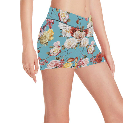 Summer Floral Pattern Print Design SF05 Yoga Shorts