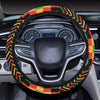 Kente Pattern Print Design 01 Steering Wheel Cover with Elastic Edge