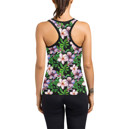 Plumeria Pattern Print Design PM01 Women's Racerback Tank Top