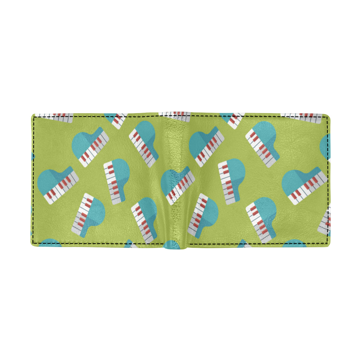 Piano Pattern Print Design 03 Men's ID Card Wallet