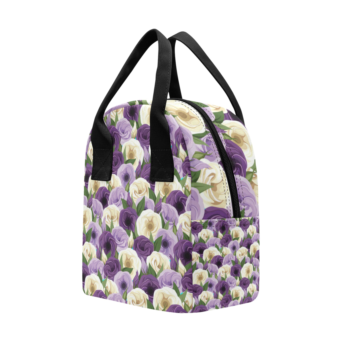 Lisianthus Pattern Print Design LT01 Insulated Lunch Bag