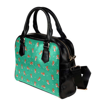 Basenji Pattern Print Design 02 Shoulder Handbag