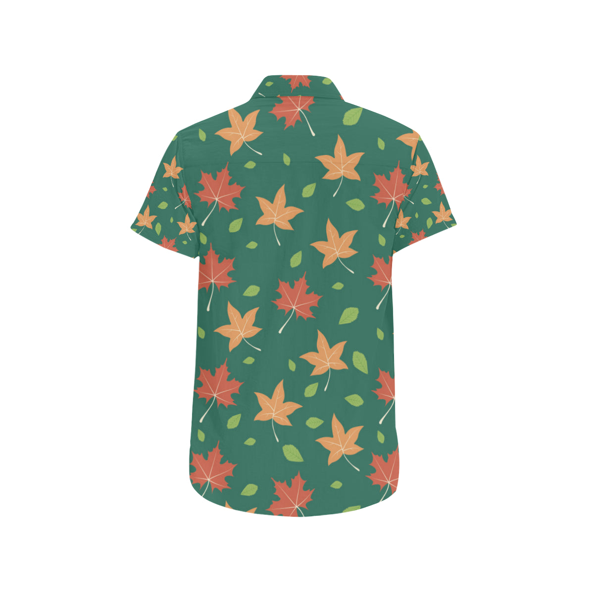 Maple Leaf Pattern Print Design 04 Men's Short Sleeve Button Up Shirt