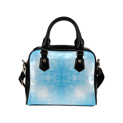 Geometric Blue Pattern Print Design 01 Shoulder Handbag