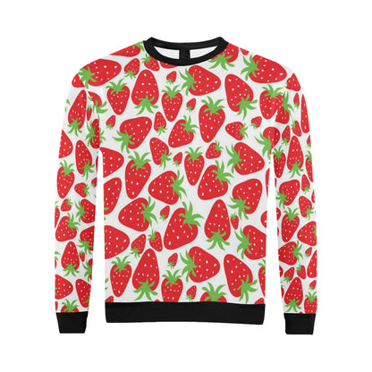 Strawberry Pattern Print Design SB01 Men Long Sleeve Sweatshirt