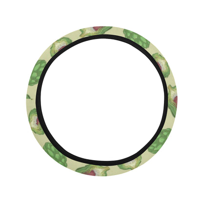 Artichoke Pattern Print Design 03 Steering Wheel Cover with Elastic Edge