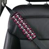 Pink Rose Skull Themed Print Car Seat Belt Cover