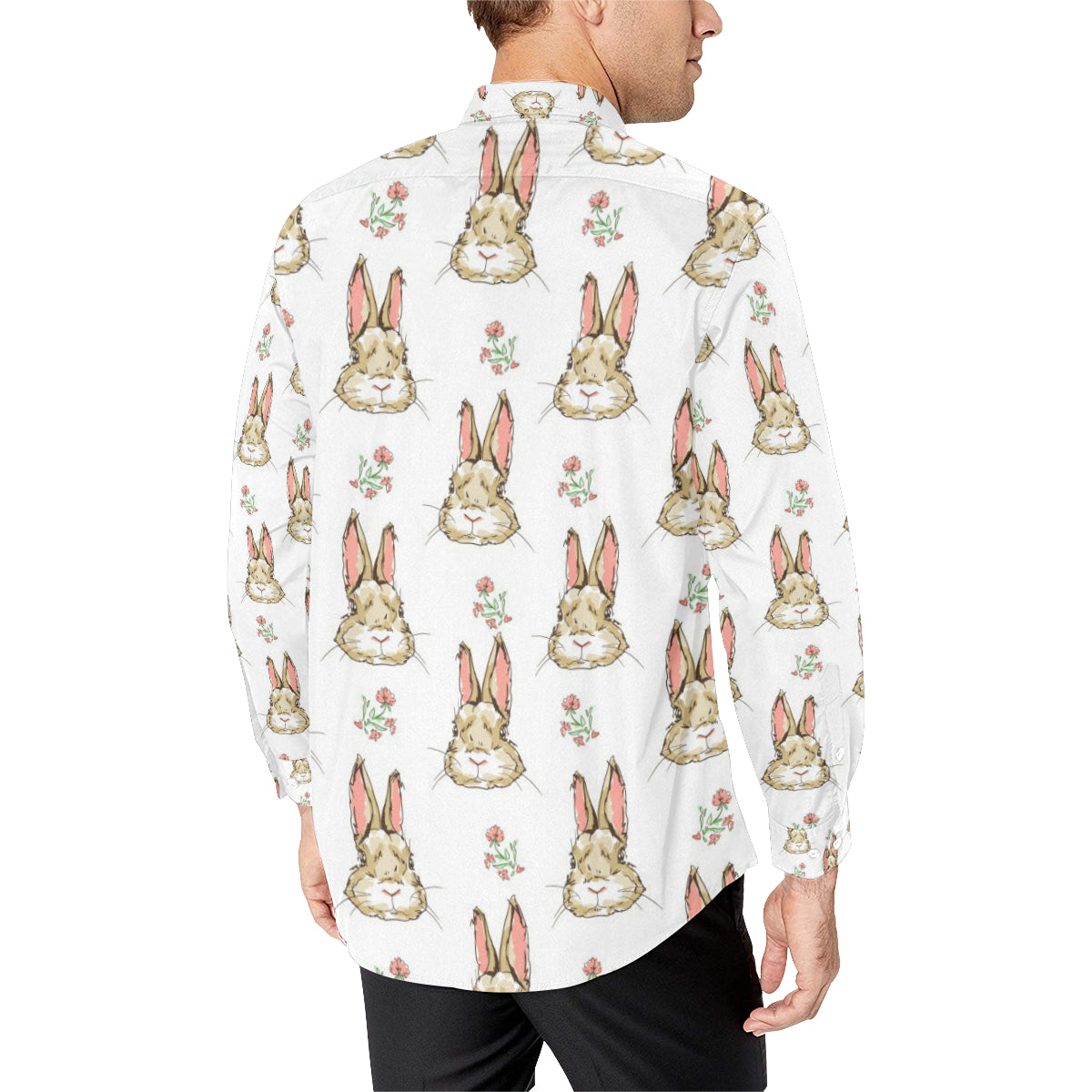 Rabbit Pattern Print Design RB09 Men's Long Sleeve Shirt