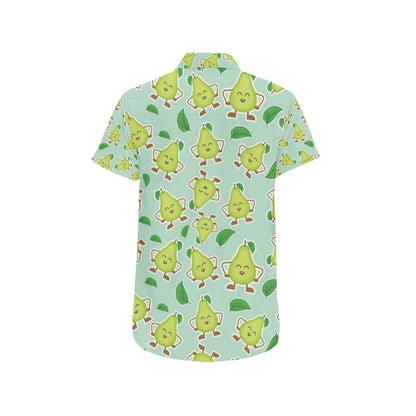 Avocado Pattern Print Design AC011 Men's Short Sleeve Button Up Shirt