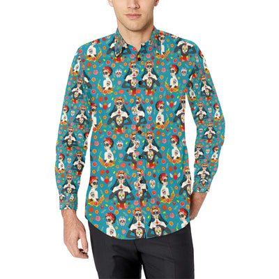 Day of the Dead Old School Girl Design Men's Long Sleeve Shirt