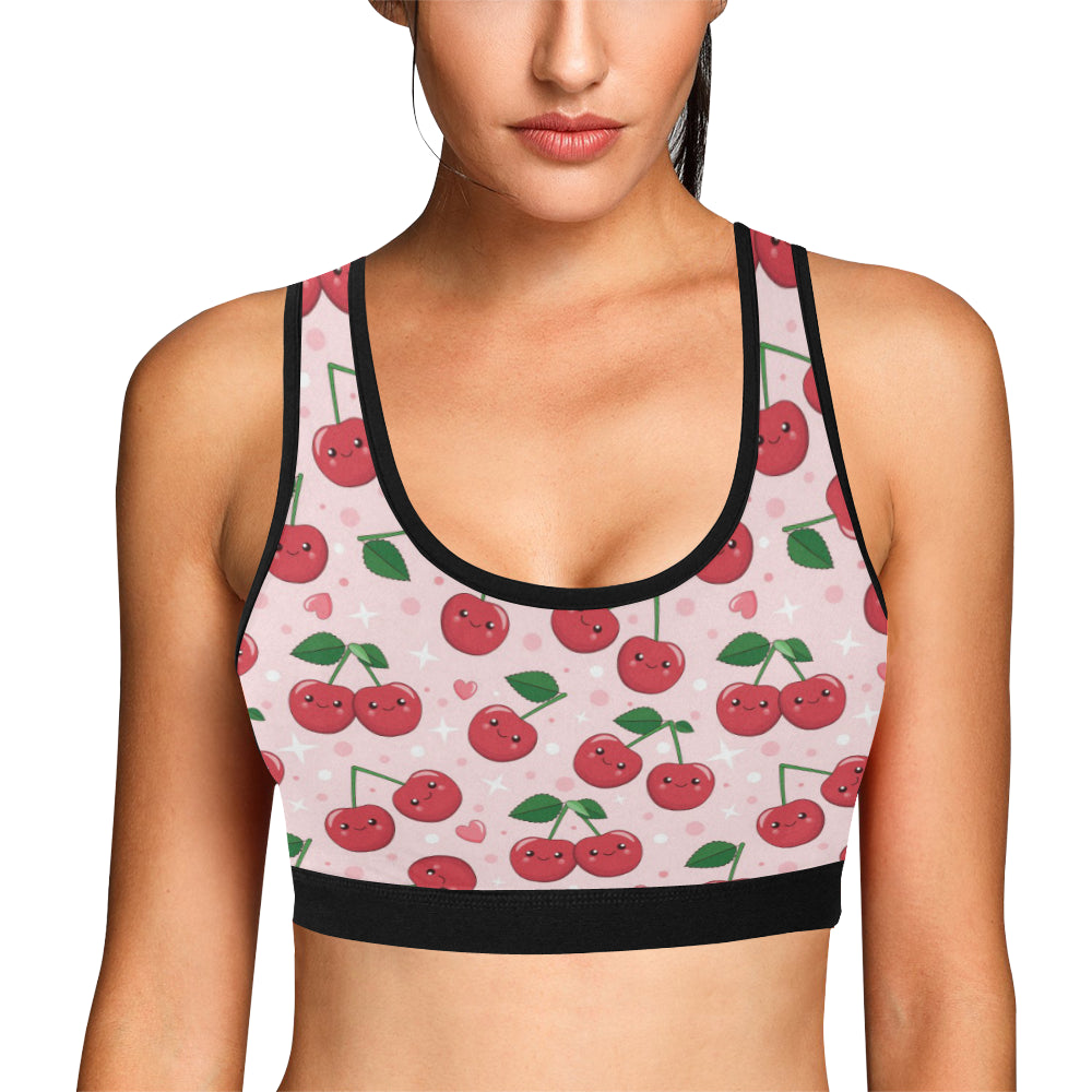 Cherry Pattern Print Design CH02 Sports Bra