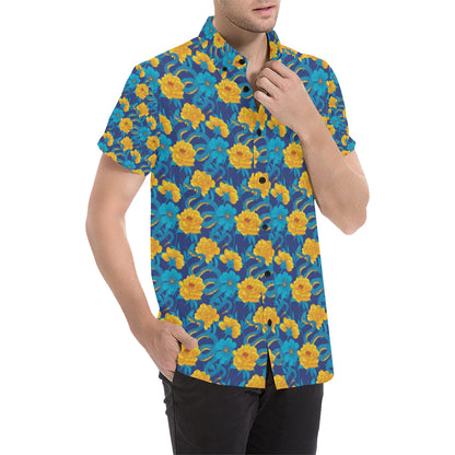Boa Pattern Print Design 01 Men's Short Sleeve Button Up Shirt