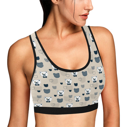 Bear Pattern Print Design 05 Sports Bra