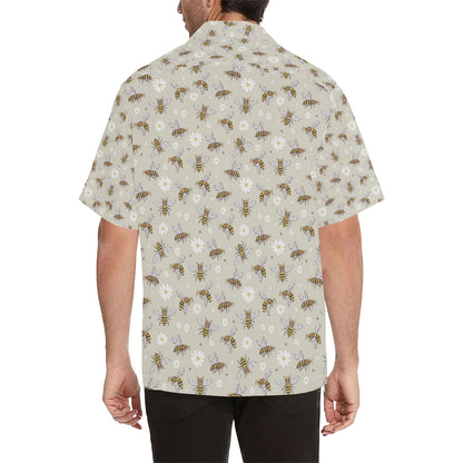 Bee Pattern Print Design 03 Men's Hawaiian Shirt