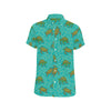 Sea Turtle Pattern Print Design T010 Men's Short Sleeve Button Up Shirt